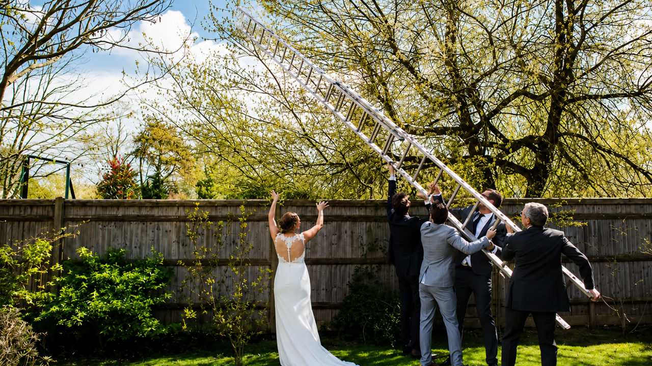 8. Veil caught by the wind, handled just in time