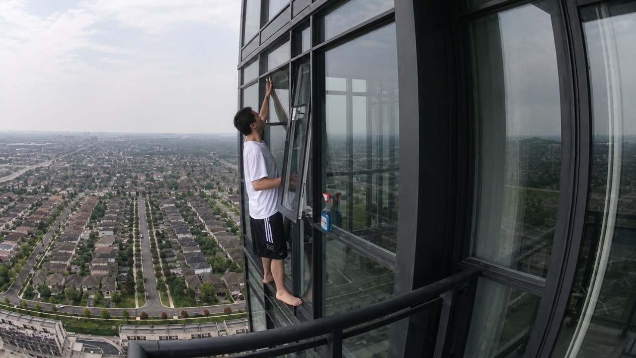 9. Window Cleaning Taken Too Far