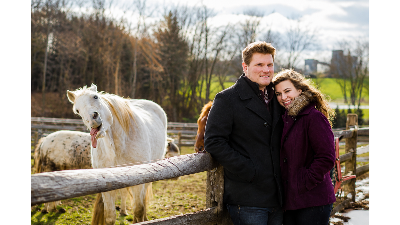 12. Horse interrupts the couple’s picture