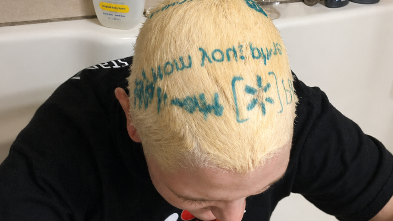 2. The Walmart Logo Printed on His Hair