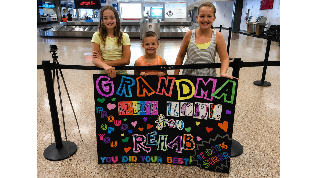 12. Family greeting sign shares a personal joke