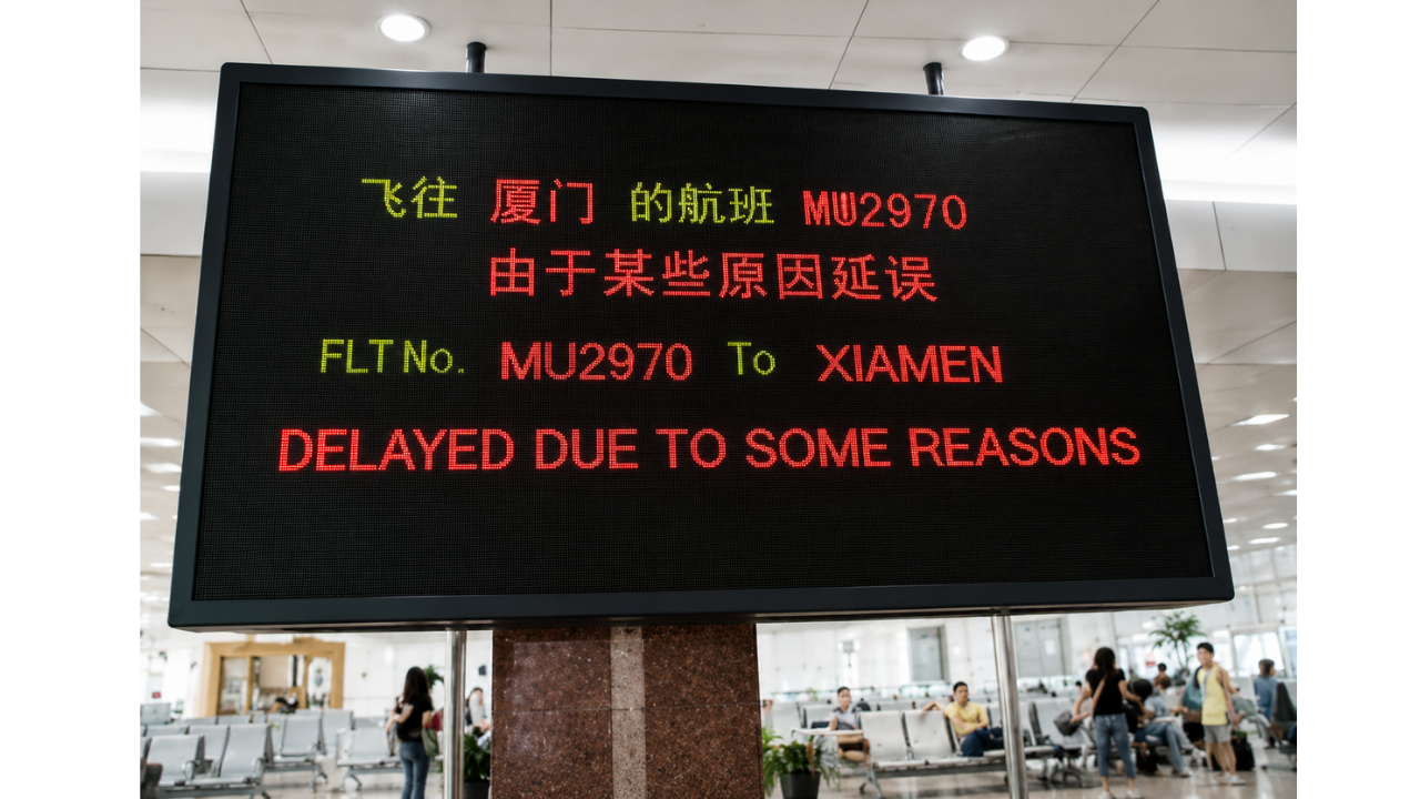 9. Flight delay notice explains almost nothing