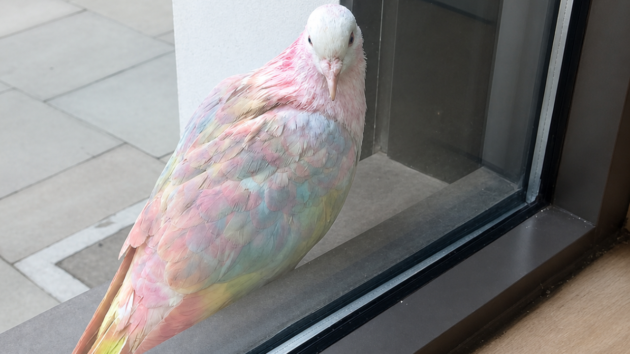 11. A Rare Rainbow-Colored Pigeon