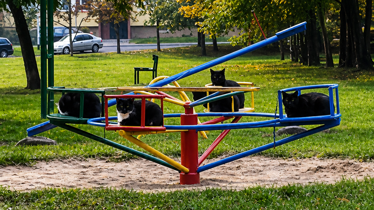 1. When Cats Took Over the Playground