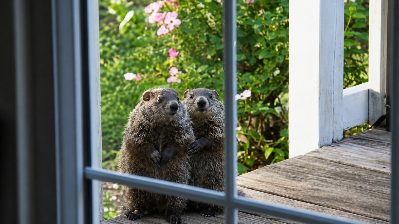 6. Curious Furry Visitors at the Window