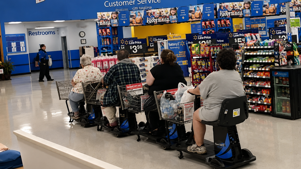3. Electric Scooter Parade Through the Store