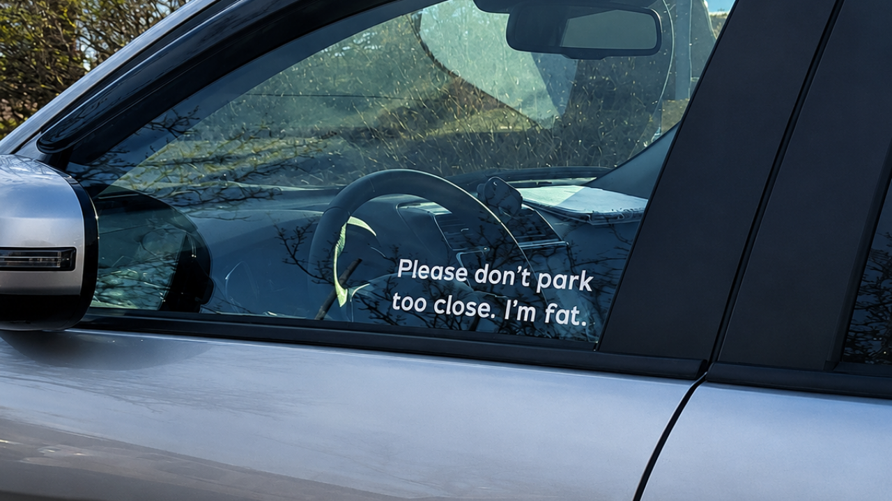 1. A Brutally Honest “Wide Load” Sticker