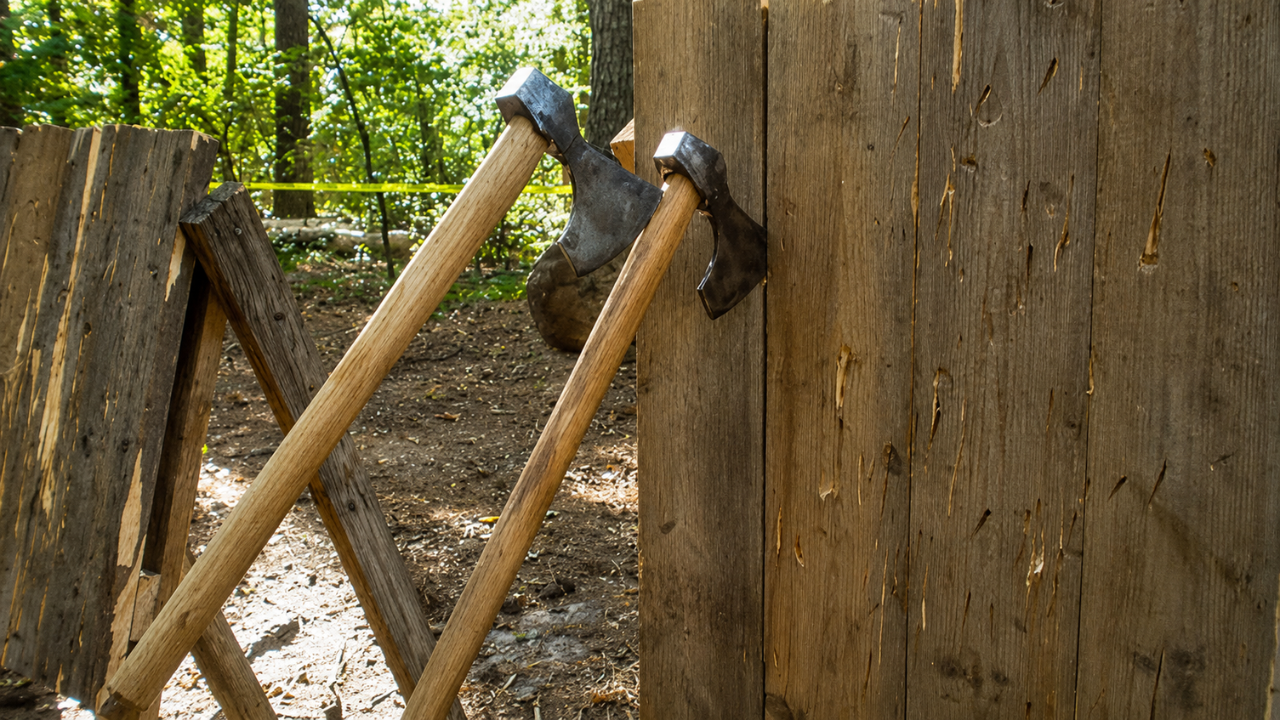 22. An Axe Throw That Hit Another Axe