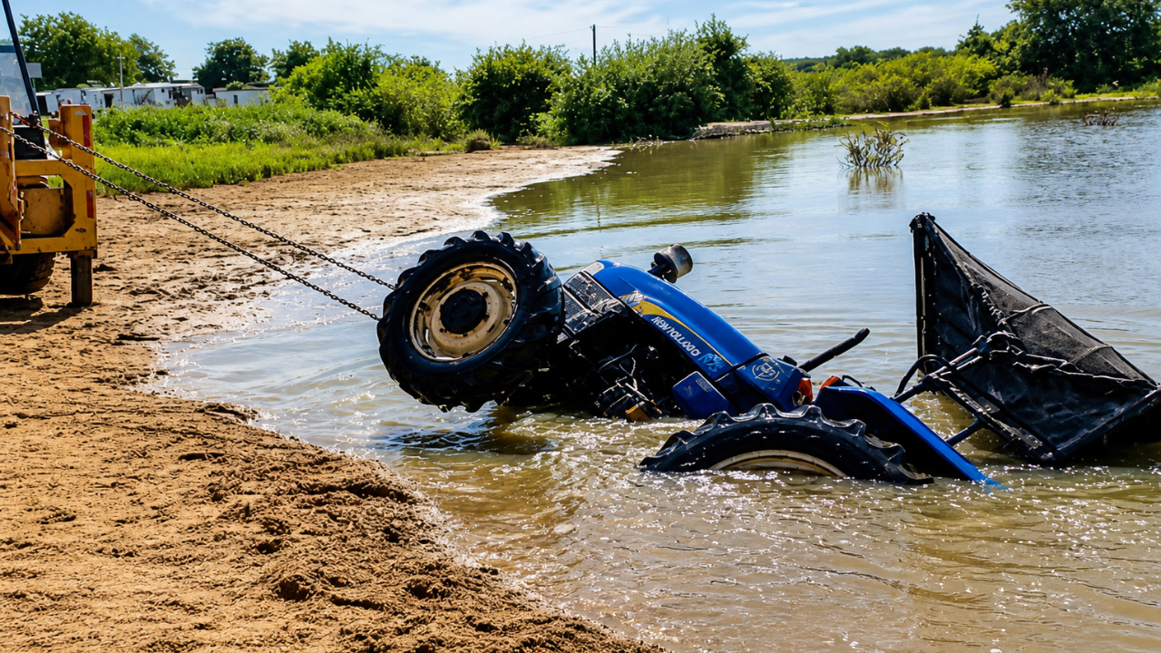 22. A Tractor’s Unexpected Fishing Trip