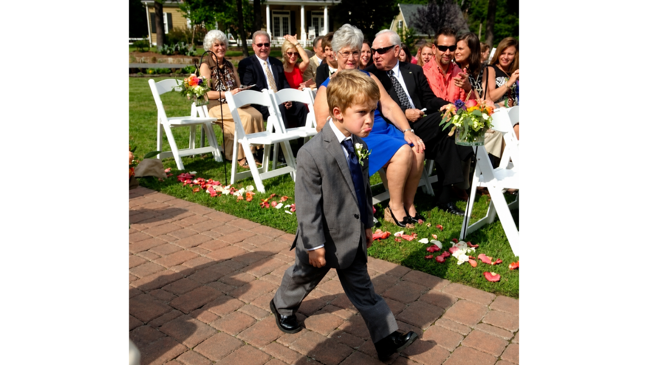 3. A little groomsman with big feelings