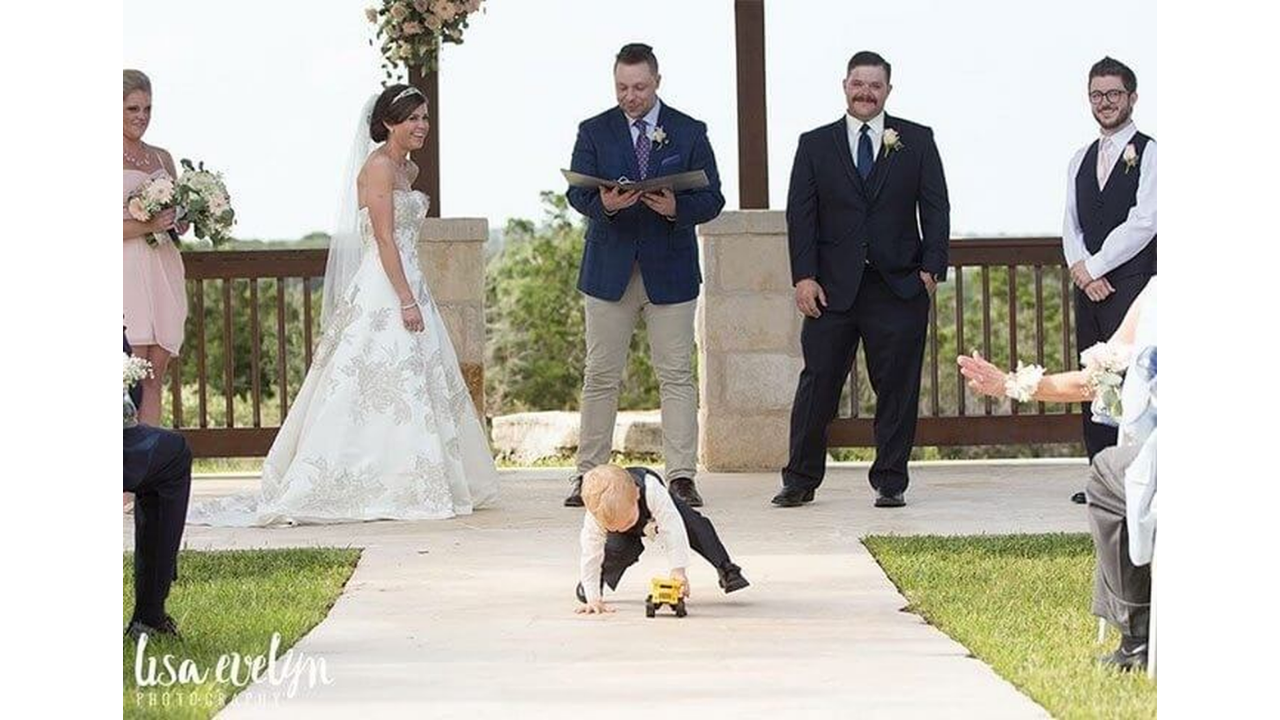 10. A toy truck with its own wedding route