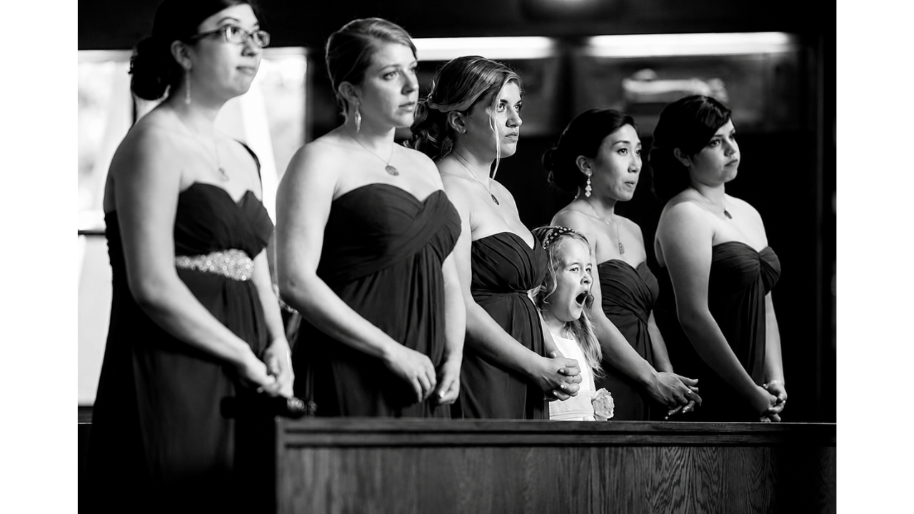 14. A flower girl who could not hide her yawn