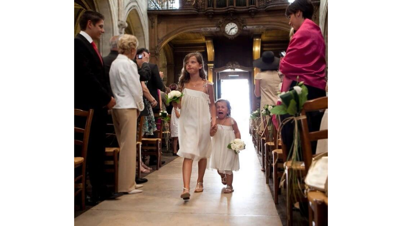 8. A first flower girl moment with too much attention