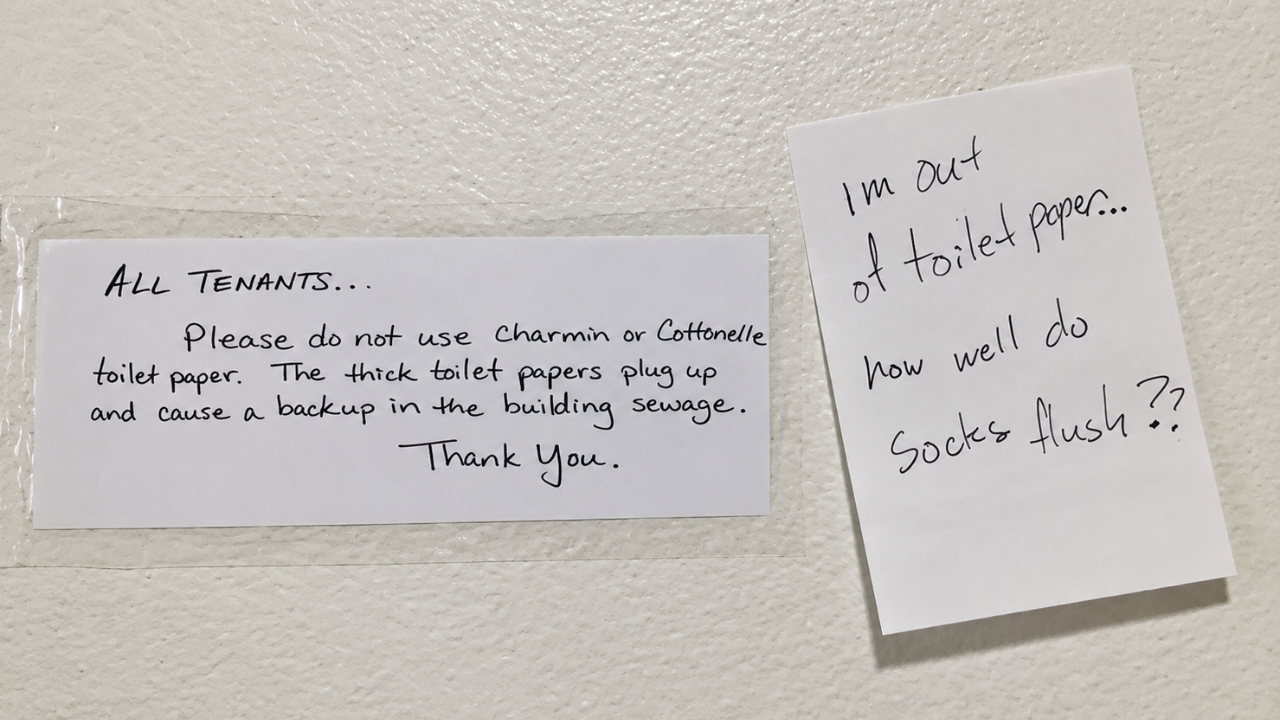 2. Bathroom Humor Takes Over the Building