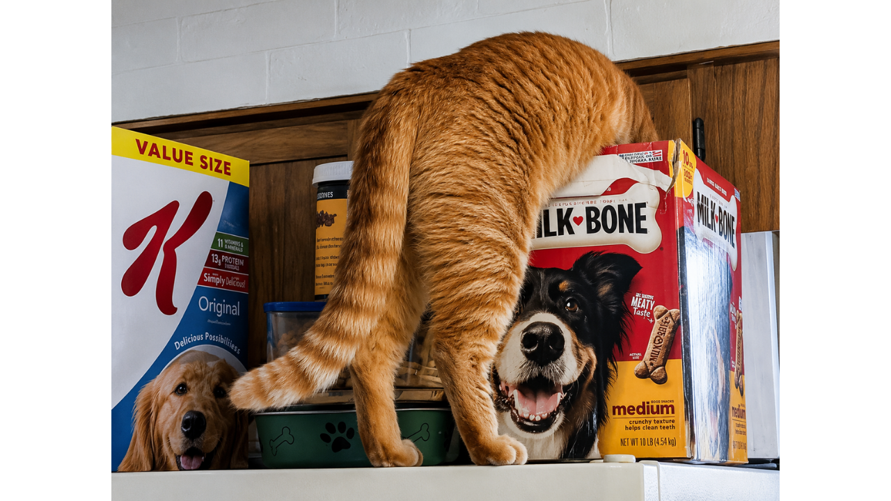 5. The dog who never loses in pantry battles