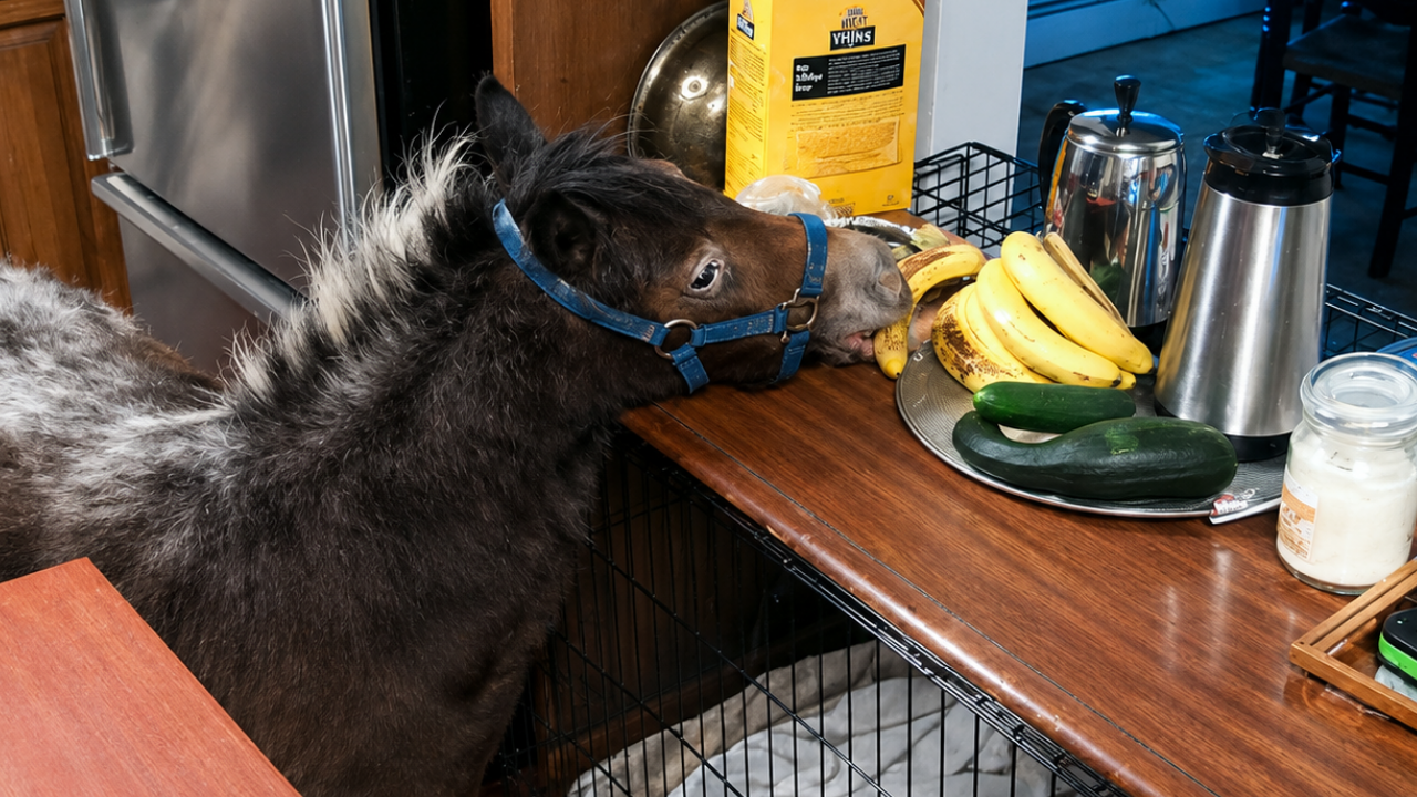 11. Mini-horse with a big appetite
